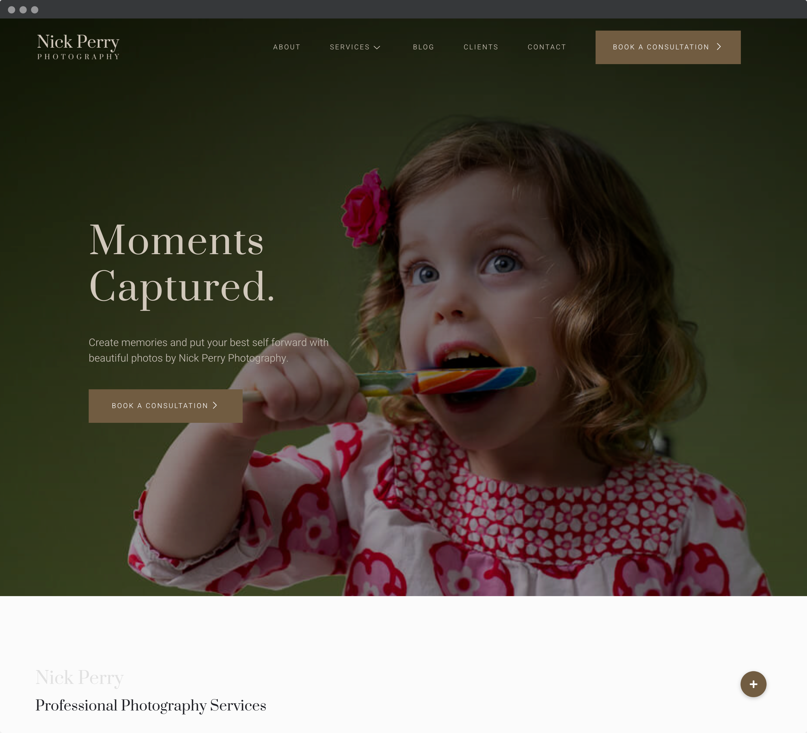 Nick Perry Photography Website Screenshot